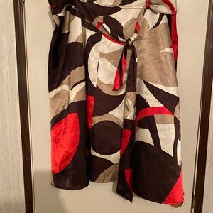 Worthington A-Line Skirt in Red, Brown, and Cream